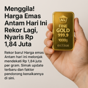 Menggila! Harga Emas Antam Hari Ini Rekor Lagi, Nyaris Rp 1,84 Juta